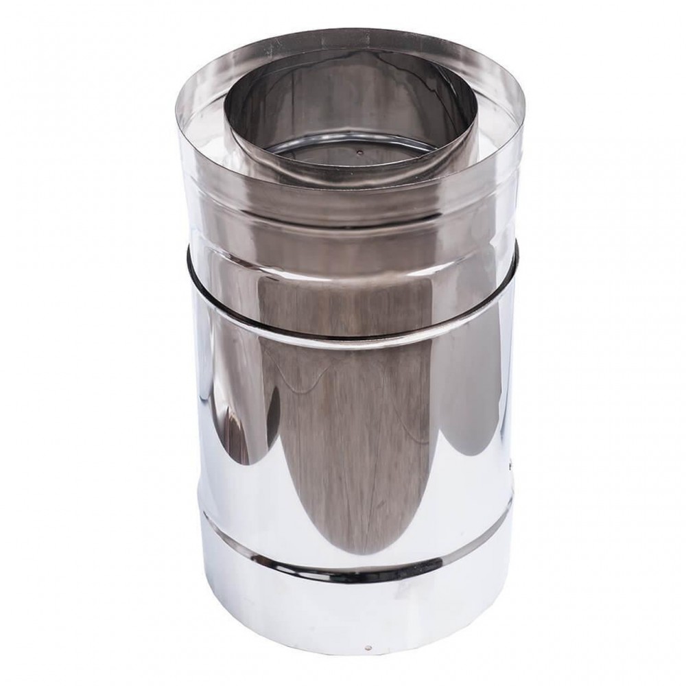 Телескопичен двоен димоотвод, Инокс AISI 304, Прав, Изолация, Дължина 30 - 50см, Φ100-150 | Изолирани коминни тела | Комини |